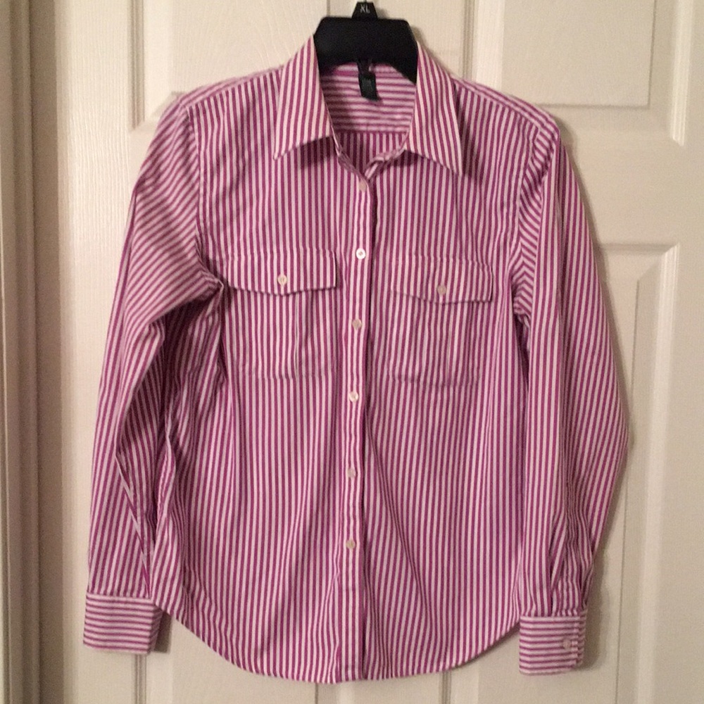 Striped Pink Button-Up Shirt